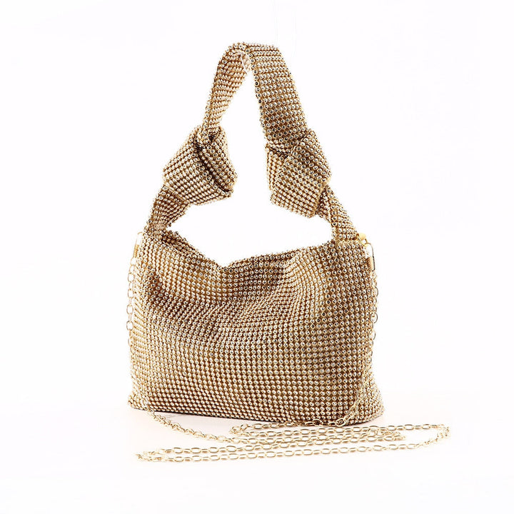 Elegant silver rhinestone clutch, a dazzling women's evening bag for special occasions.