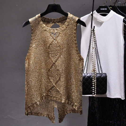 Dazzling women's sequin blouse, perfect for evening wear or a glamorous party. Sparkle and style statement piece.