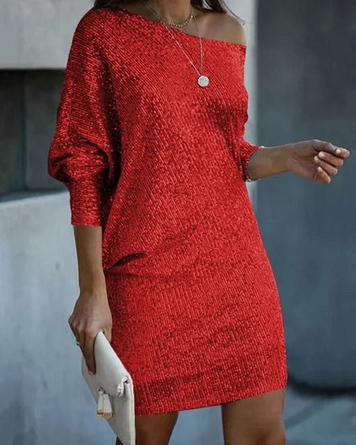 Glamorous women's sequin evening dress, a dazzling mini for cocktail parties, clubbing & special events.