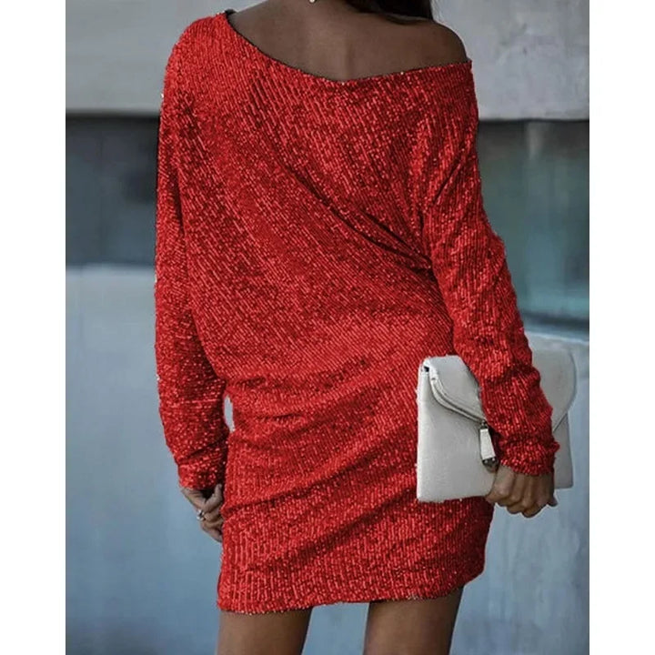 Women's dazzling sequin mini dress. Perfect as a glittery evening gown, party dress or cocktail attire.
