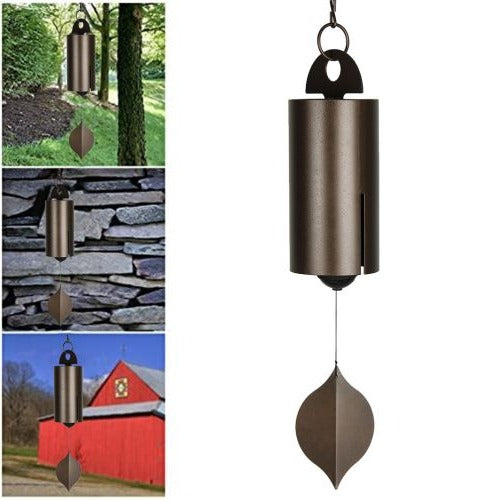 Deep Resonance Serenity Bell, a tranquil metal wind chime for peaceful garden and home patio decor.
