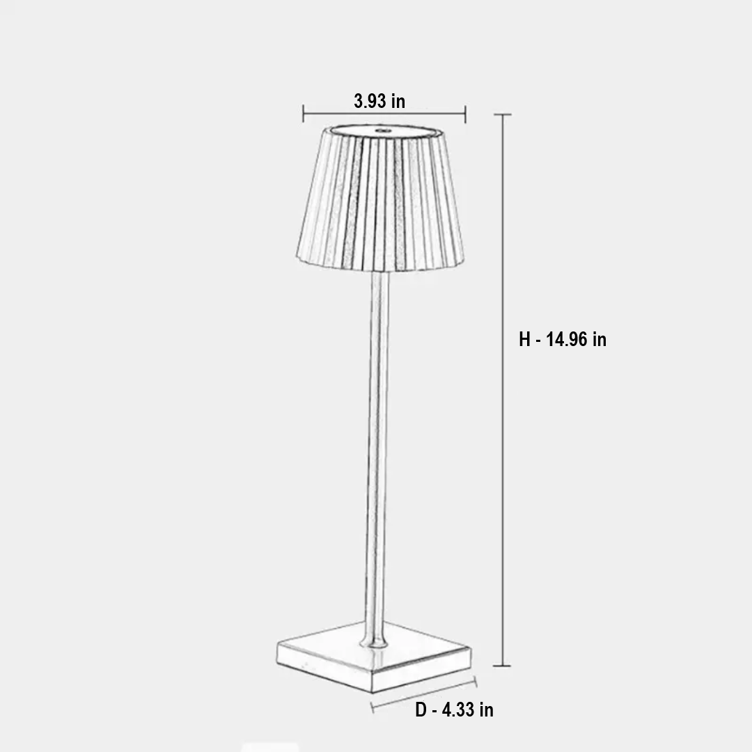 Aluminum rechargeable table lamp with touch dimming, modern portable LED light for any space.