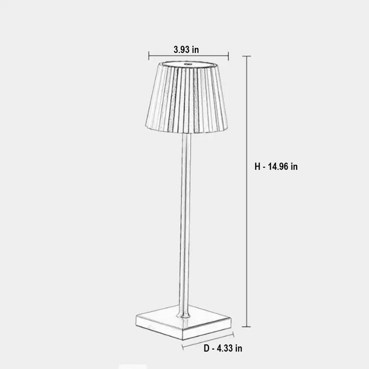 Aluminum rechargeable table lamp with touch dimming, modern portable LED light for any space.