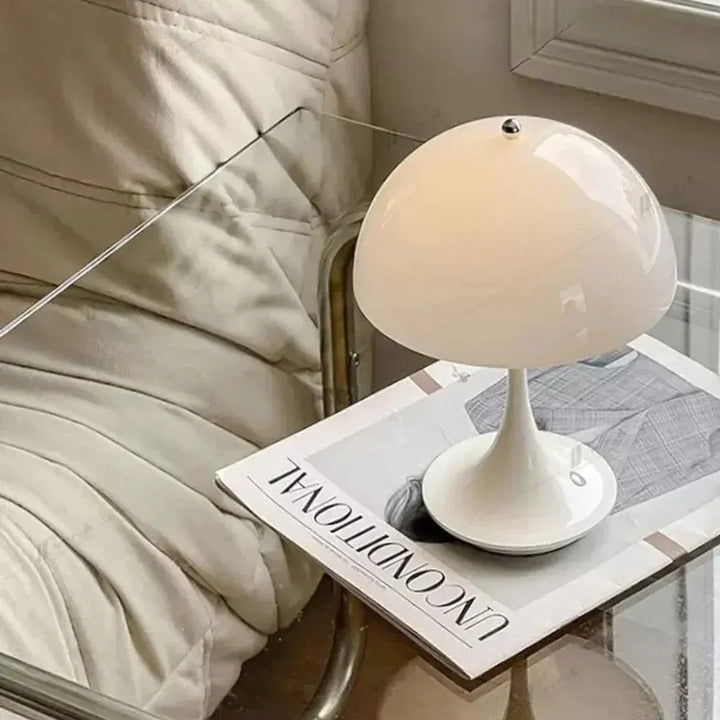 Rechargeable flower bud lamp, BloomGlow, offering dimmable wireless accent lighting for any room.
