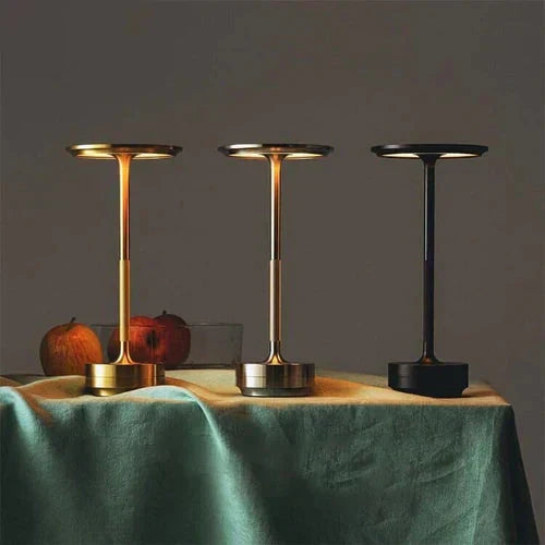 Sleek design wireless table lamp. Dimmable LED light, USB rechargeable for hassle-free ambiance.