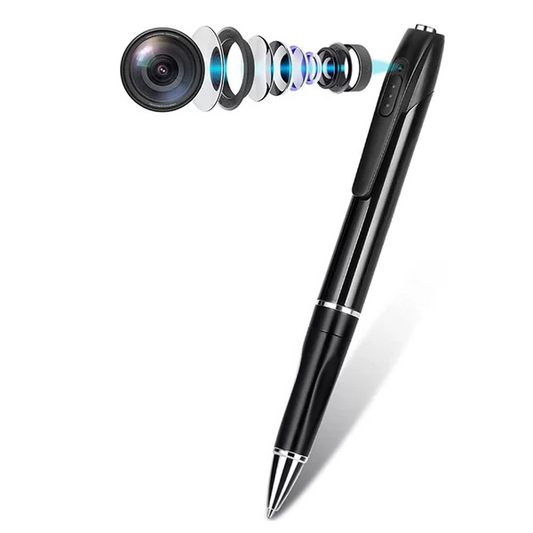 Discreet mini camera pen with HD video recording for covert surveillance and important meeting notes.