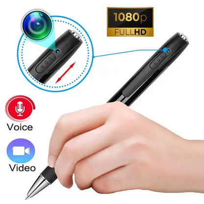 Wearable hidden camera pen, perfect for business professionals needing a discreet video and voice recorder.