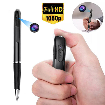 HD mini security camera pen for personal safety, discreetly records video and audio in 1080P.