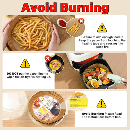 Freshly cooked food on a non-stick disposable air fryer liner, showcasing easy release & cleanup.