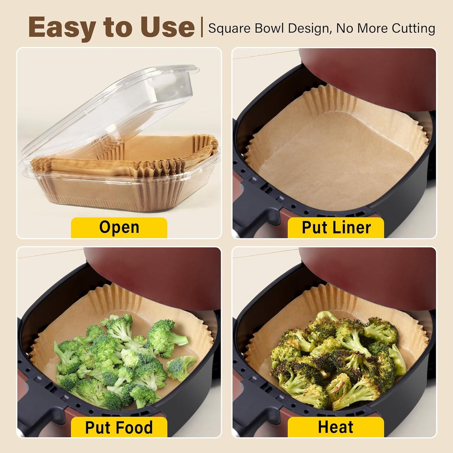 Close-up of the non-stick surface of an EasyCrisp air fryer liner, perfect for easy food release.