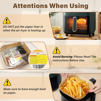 Air fryer accessory: Disposable non-stick liners ensure easy cleanup and protect your appliance.