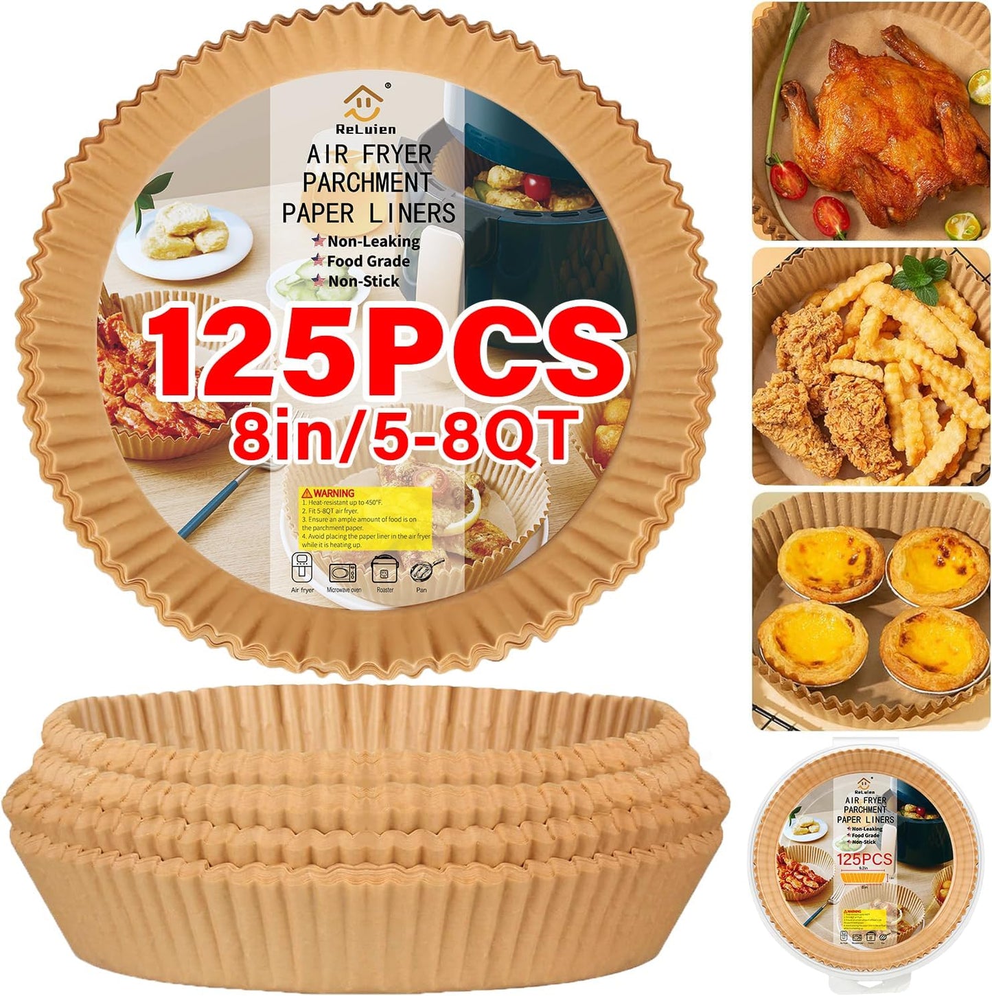 Air fryer non-stick baking liners. A disposable kitchen essential for hassle-free cooking & no-scrub cleanup.