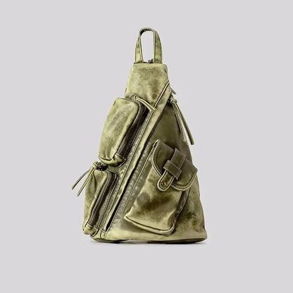 Stylish women's distressed convertible backpack, ideal for daily fashion, travel, or a vintage look.