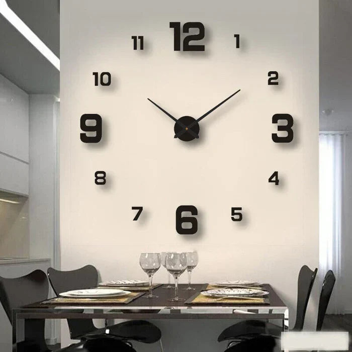 DIY modern wall clock with large luminous numbers, perfect for home decor.