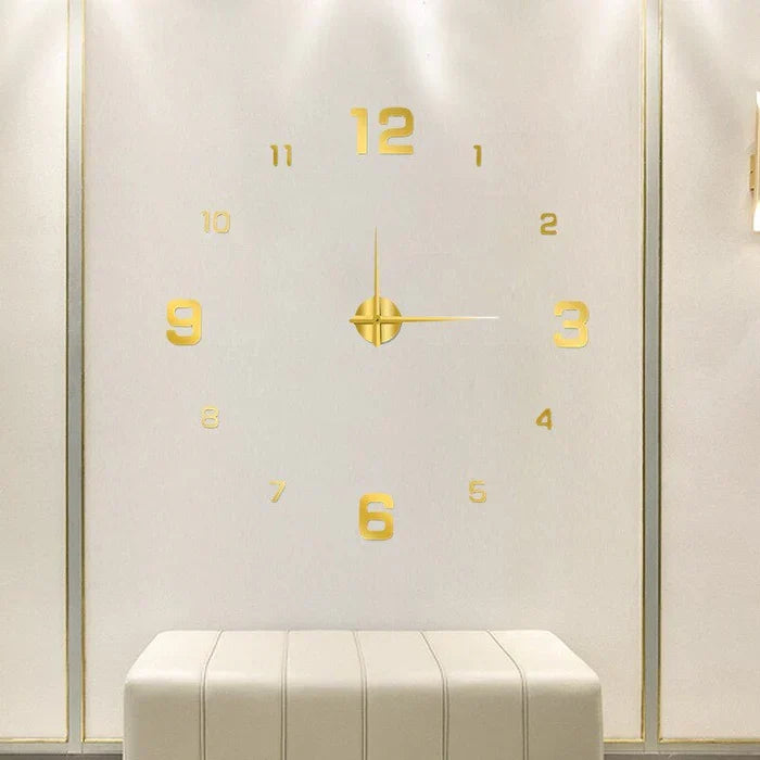 Stylish large wall clock with luminous digits, ideal for a modern home decoration project.