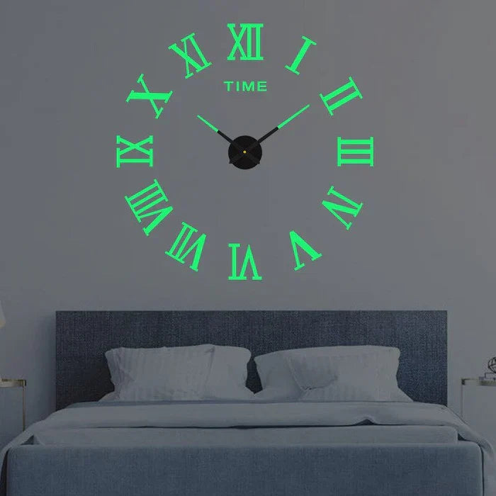 Acrylic wall clock with modern luminous design, a unique DIY home decoration piece.