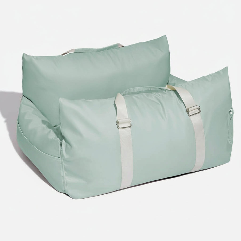 Dog booster seat elevating pets for a better view while ensuring safety with its integrated belt.
