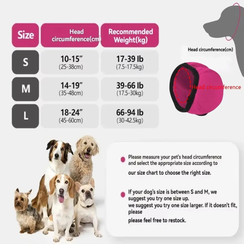 Dog ear protection earmuffs for noise reduction, promoting grooming comfort for anxious pets.