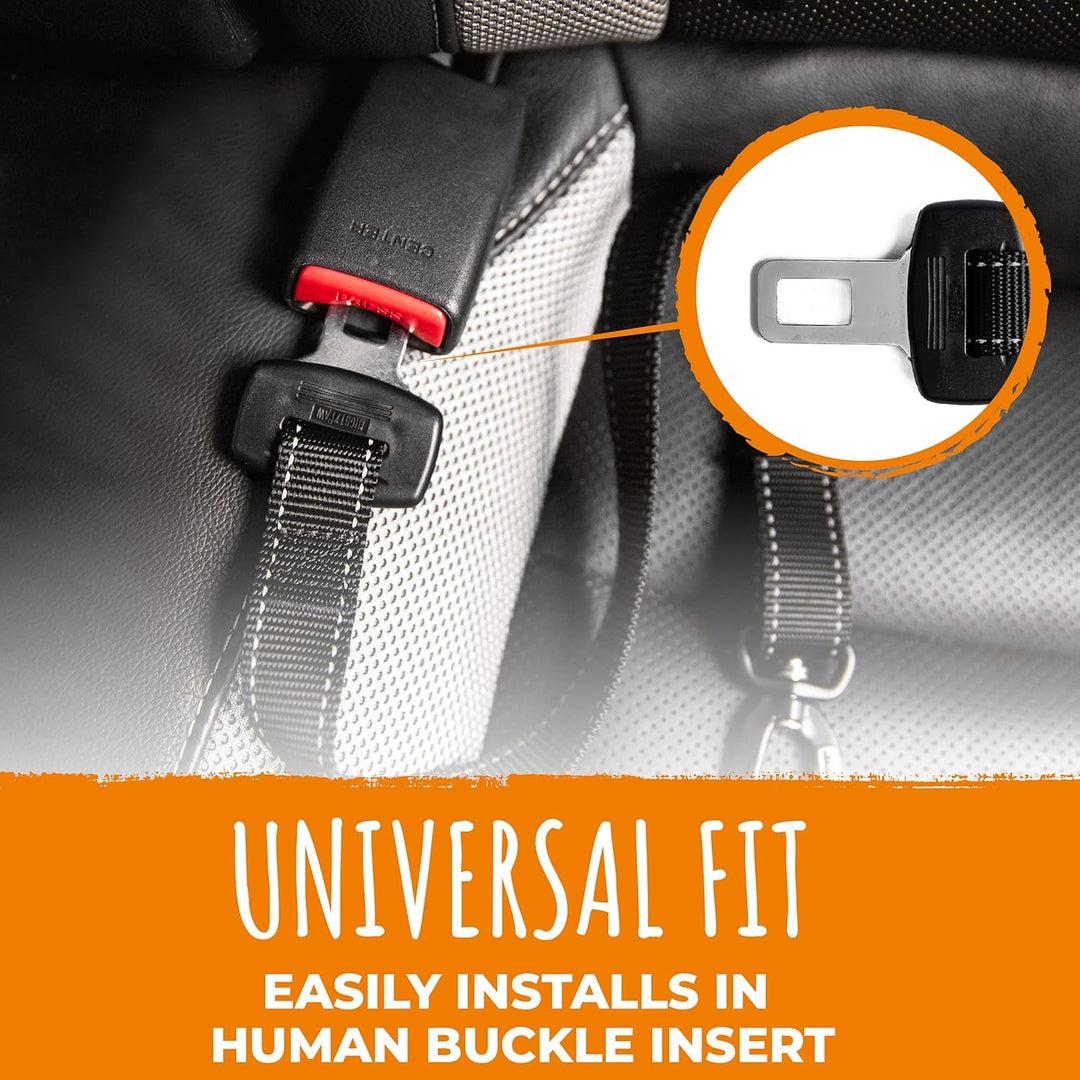 Travel with peace of mind using this durable, adjustable dog car seatbelt for pet safety.