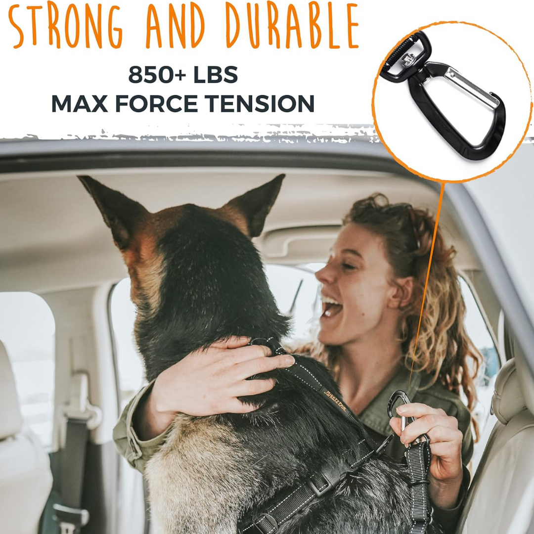 Essential dog supplies: a durable, adjustable car seatbelt for pet safety and travel.