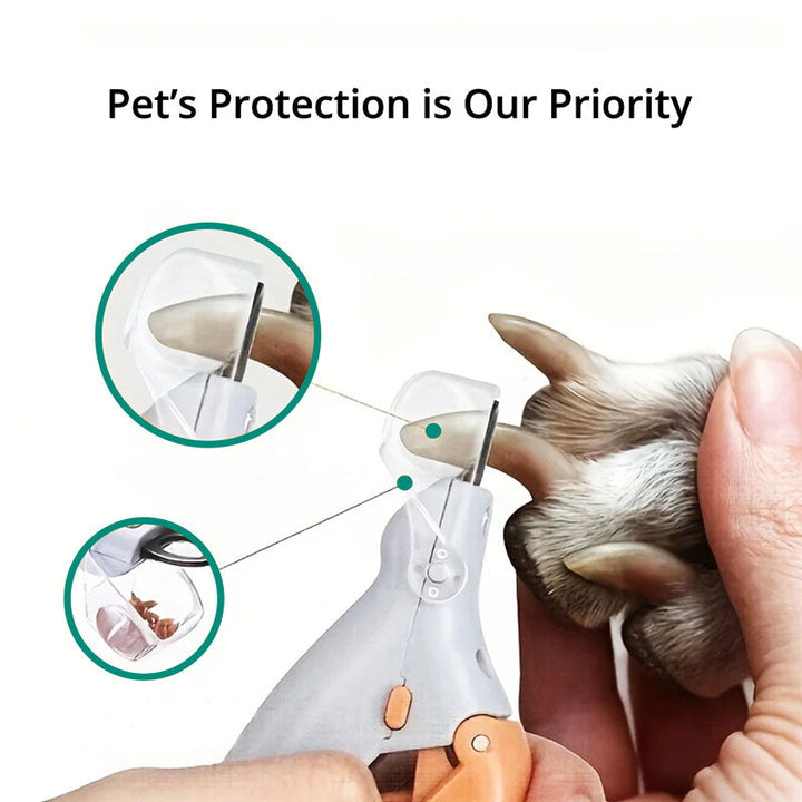 Stainless steel dog nail trimmer with quick sensor & LED for easy, safe pet nail care.