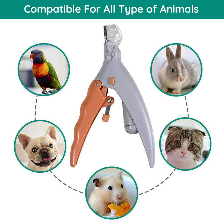 Safe dog nail trimmer with LED & quick sensor, making home pet grooming easier.