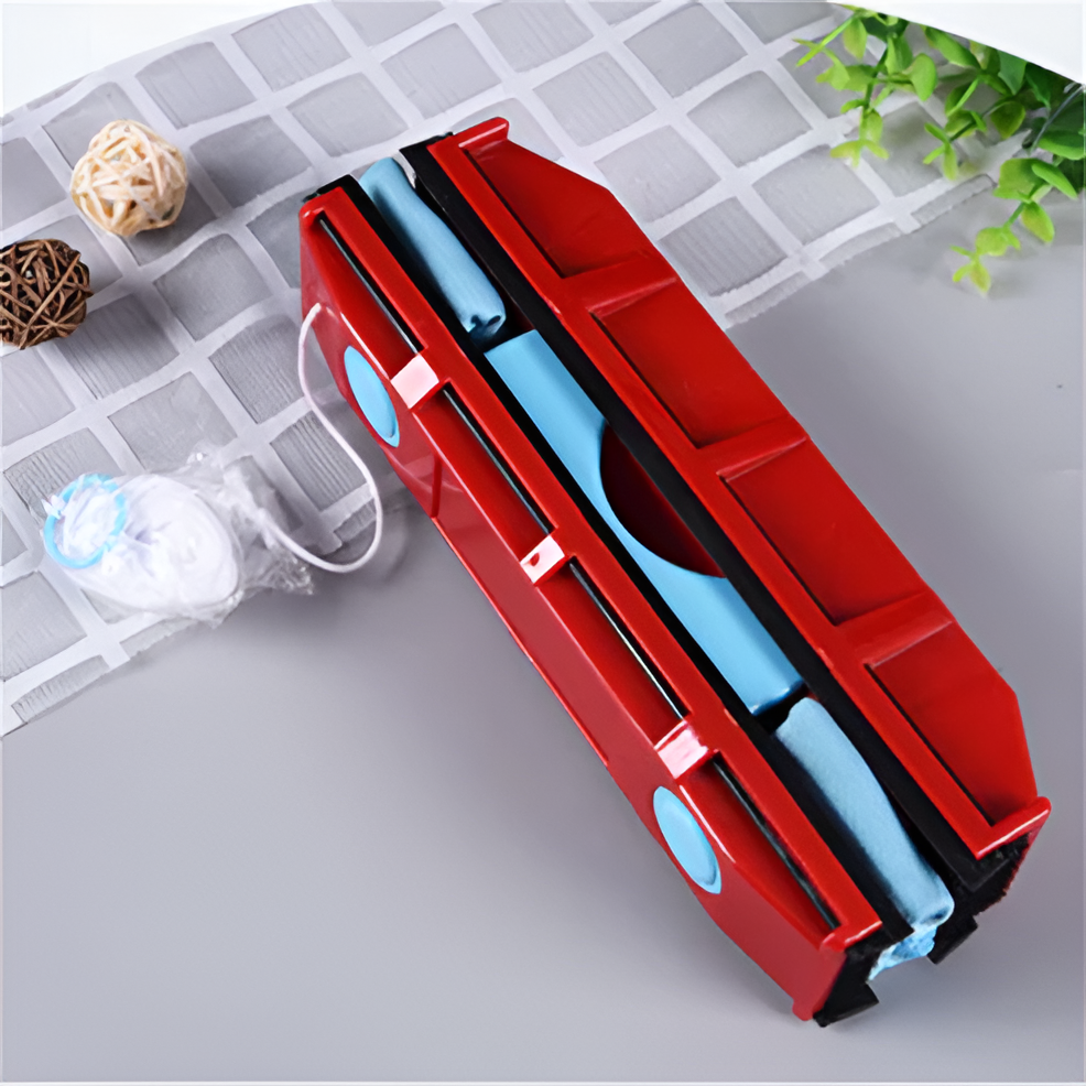 Magnetic window cleaner, a safe double-sided glass cleaning tool for streak-free windows. Home essential.