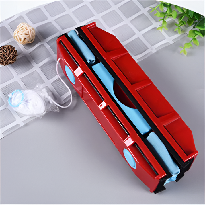 Magnetic window cleaner, a safe double-sided glass cleaning tool for streak-free windows. Home essential.