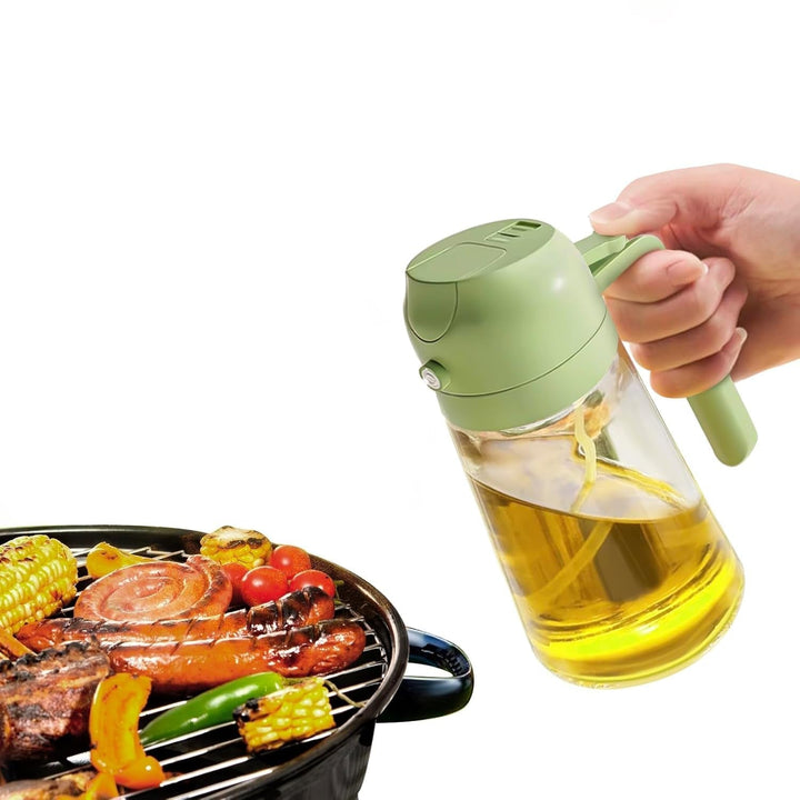 Healthy cooking oil sprayer & mister. Dual function dispenser, ideal for salads, grilling, air frying.