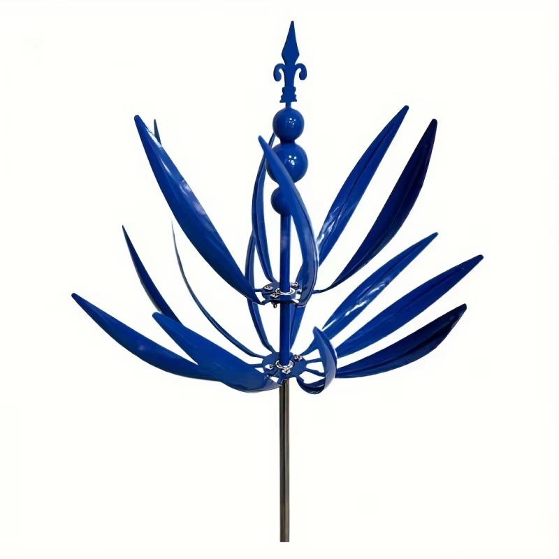 Decorative dual motion wind spinner, ideal gift for garden enthusiasts. Durable metal for year-round outdoor display.