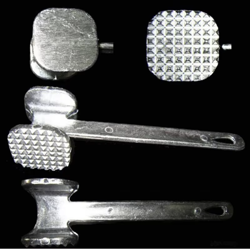 Durable kitchen gadget meat tenderizer with dual heads for effective pounding and softening of meats.