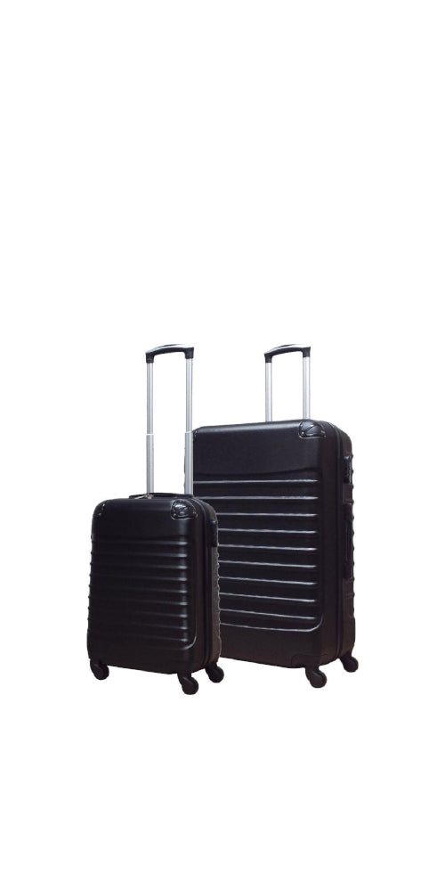 Durable 2-piece ABS hardshell luggage set for travel, featuring spinner wheels & lightweight design.