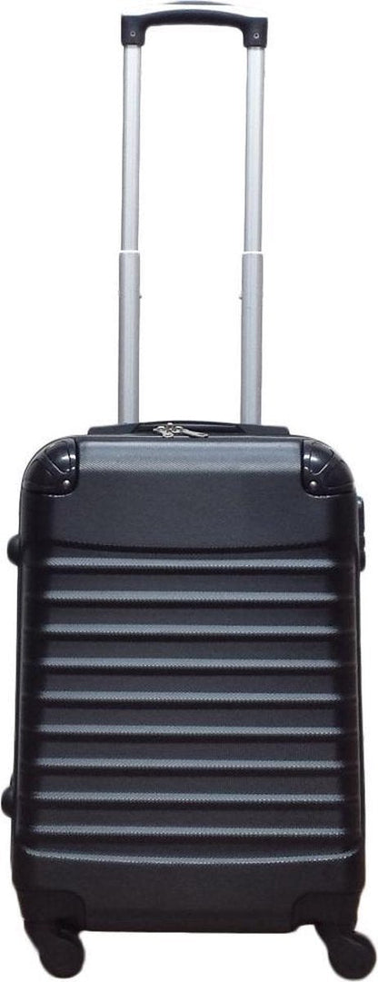 Modern 2-piece ABS hardshell travel luggage set, lightweight & durable spinner suitcases.