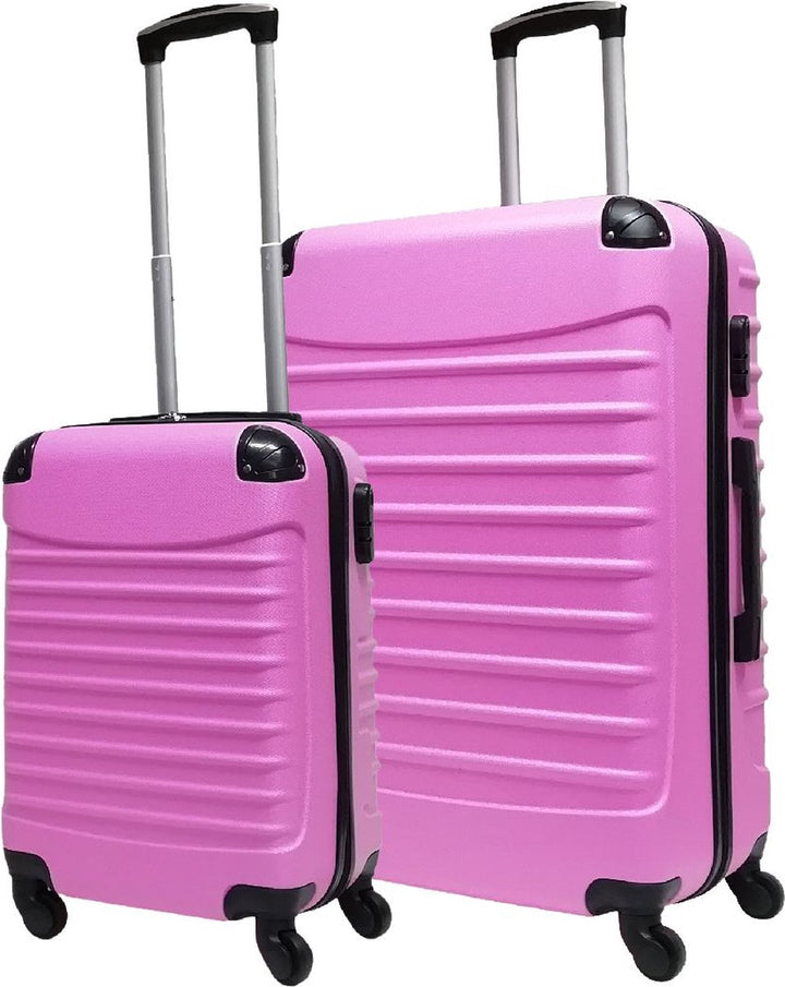 Effortless travel with this 2-piece hardshell ABS spinner luggage set, durable & lightweight.