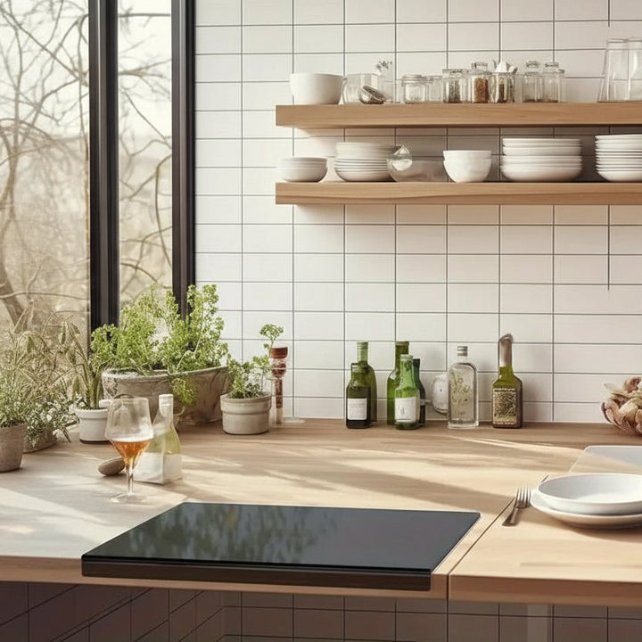 Clear, durable acrylic cutting board for kitchen food prep. Essential non-slip board protects countertops, easy to clean.