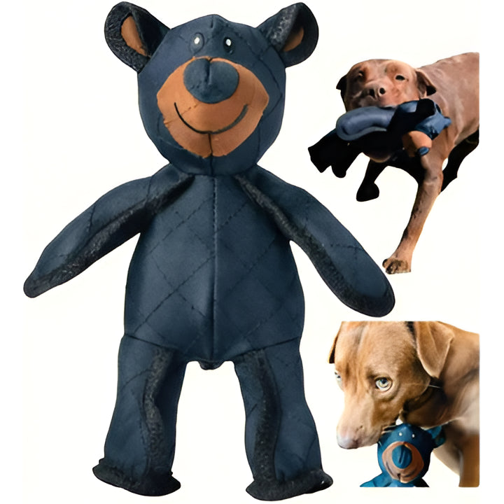 Durable bear dog toy for heavy chewers, an indestructible squeaky pet toy for active, long-lasting playtime.
