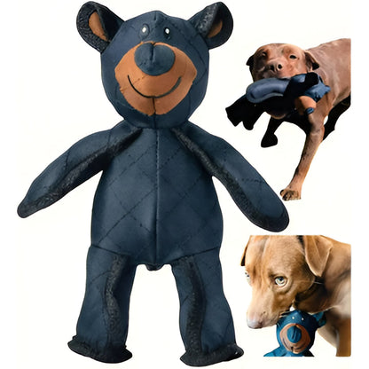 Durable bear dog toy for heavy chewers, an indestructible squeaky pet toy for active, long-lasting playtime.