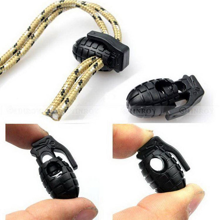 Set of multi-colored paracord cord locks, perfect for backpack gear, survival kits, and shoe accessories.