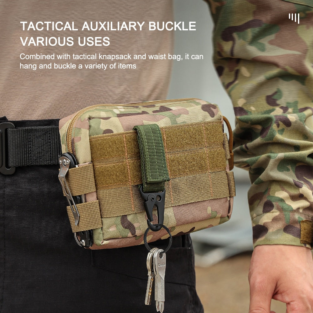Rugged tactical belt key holder 2-pack, ideal for camping and hiking adventures