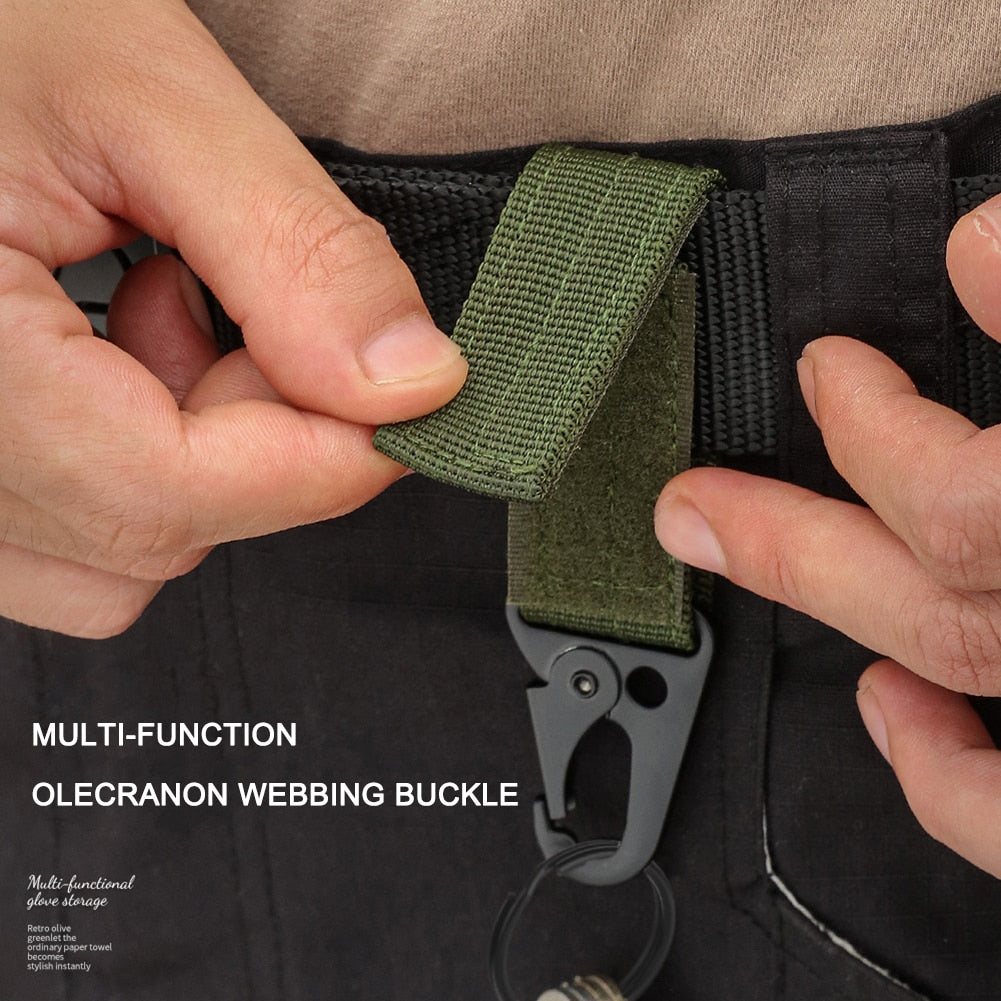 Black tactical key ring holder (2-pack), perfect for securing keys on a belt or bag