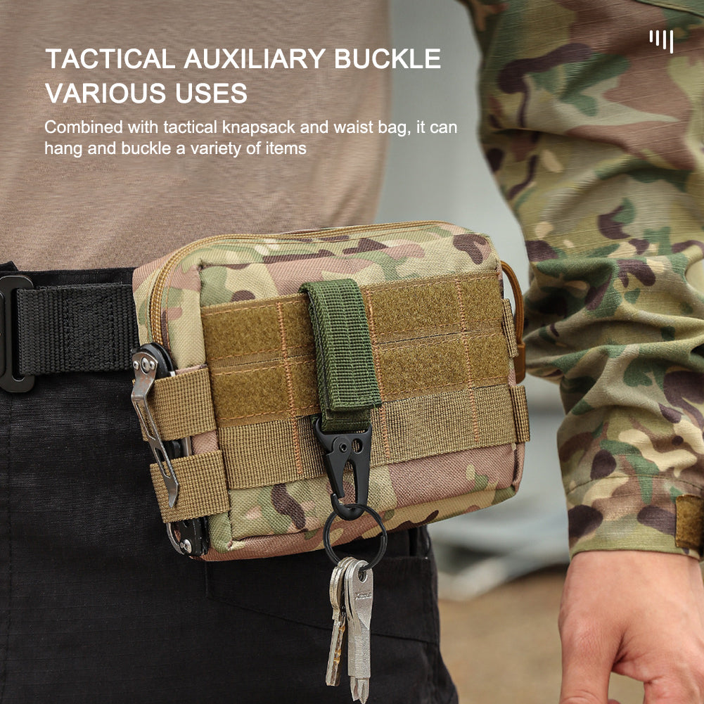 Heavy-duty tactical molle keychain clips, 2-pack, for secure key management