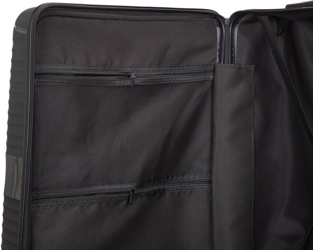 Amalfi blue hardshell luggage: durable, lightweight travel suitcase ensuring secure & smooth journeys.