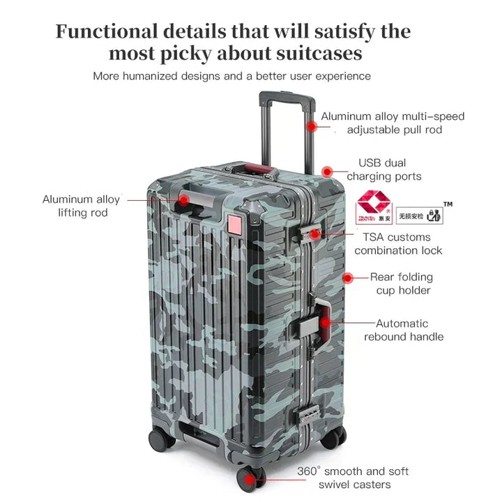 Modern hard shell suitcase, black, with wide grip handle for comfortable and secure business travel.