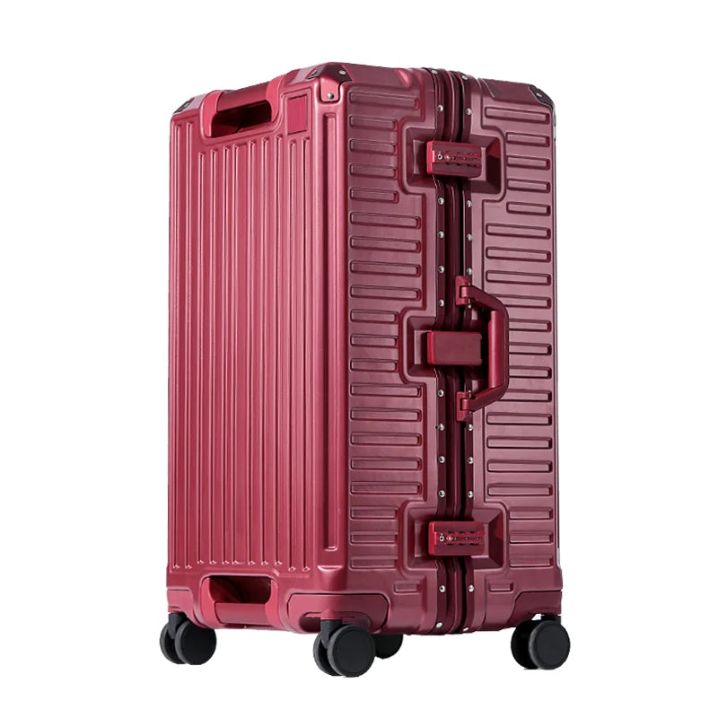 Premium hard shell suitcase with durable exterior, wide grip handle, and organized compartments for travel.