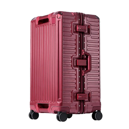 Premium hard shell suitcase with durable exterior, wide grip handle, and organized compartments for travel.