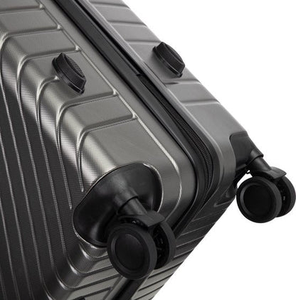 Unisex durable hardshell suitcase featuring spinner wheels, TSA lock. Ideal for secure, lightweight travel.