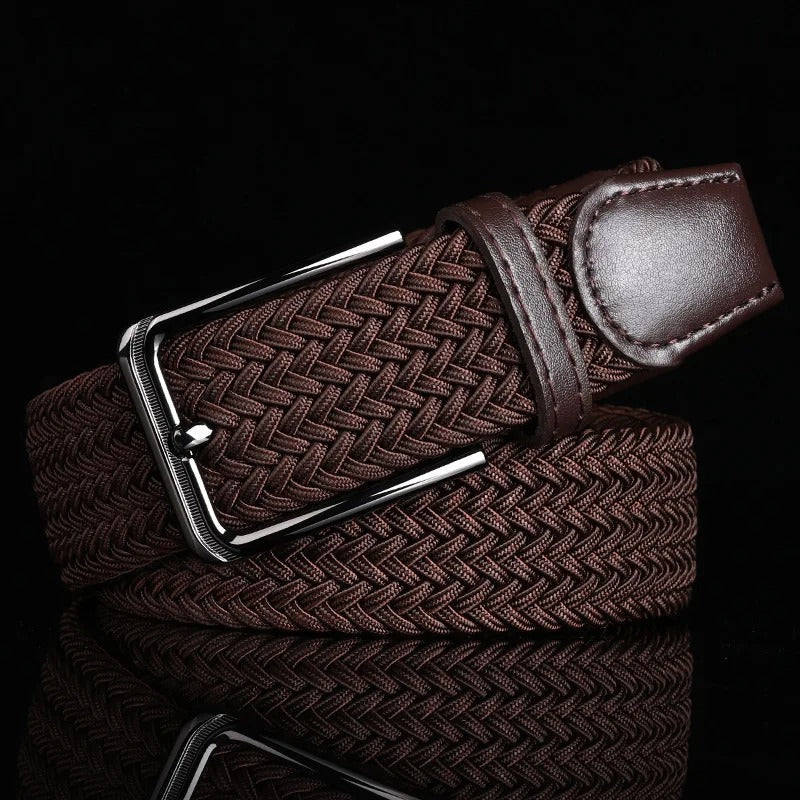 Secure & stylish men's braided waist belt. Durable woven support, enhances any classic everyday outfit.