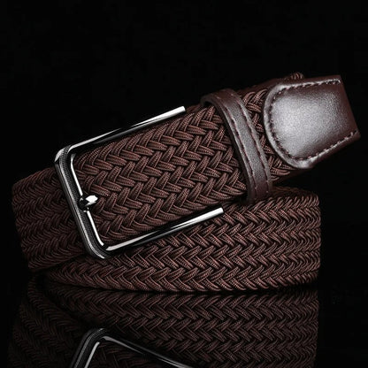 Secure & stylish men's braided waist belt. Durable woven support, enhances any classic everyday outfit.