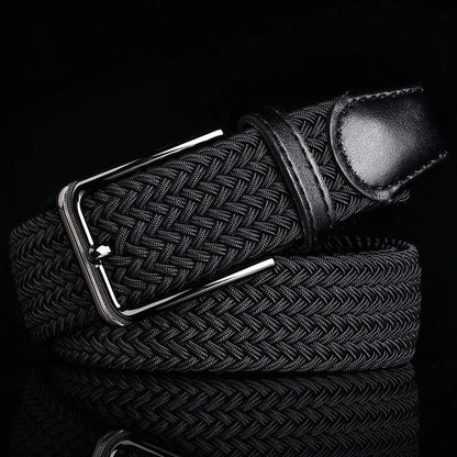 Comfortable men's woven braided belt, durable for everyday wear. Classic style essential for mens fashion.