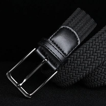 Stylish men's woven braided belt, durable design. Essential waist accessory for lasting mens fashion & comfort.